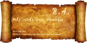 Mészáros Alexia névjegykártya